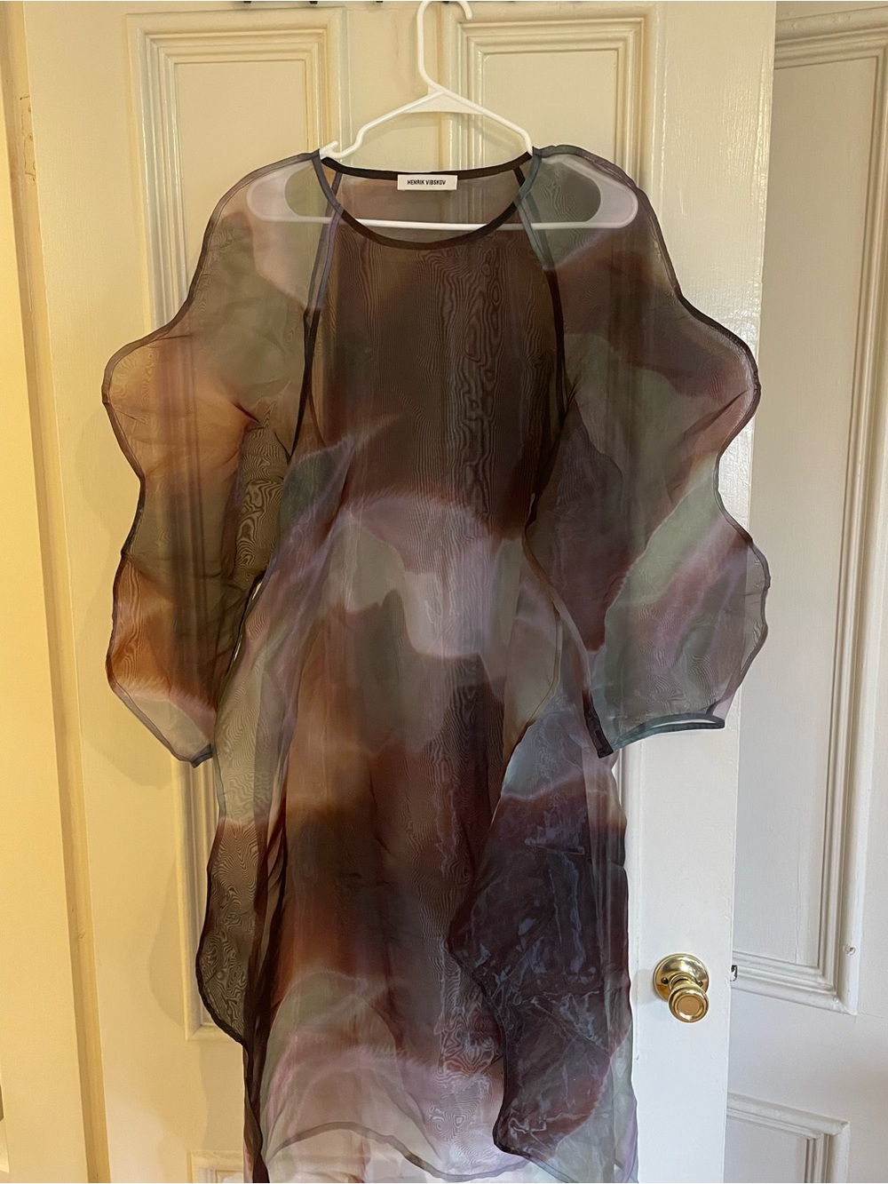 Henrik Vibskov Sheer Organza Top in Smoky Brown